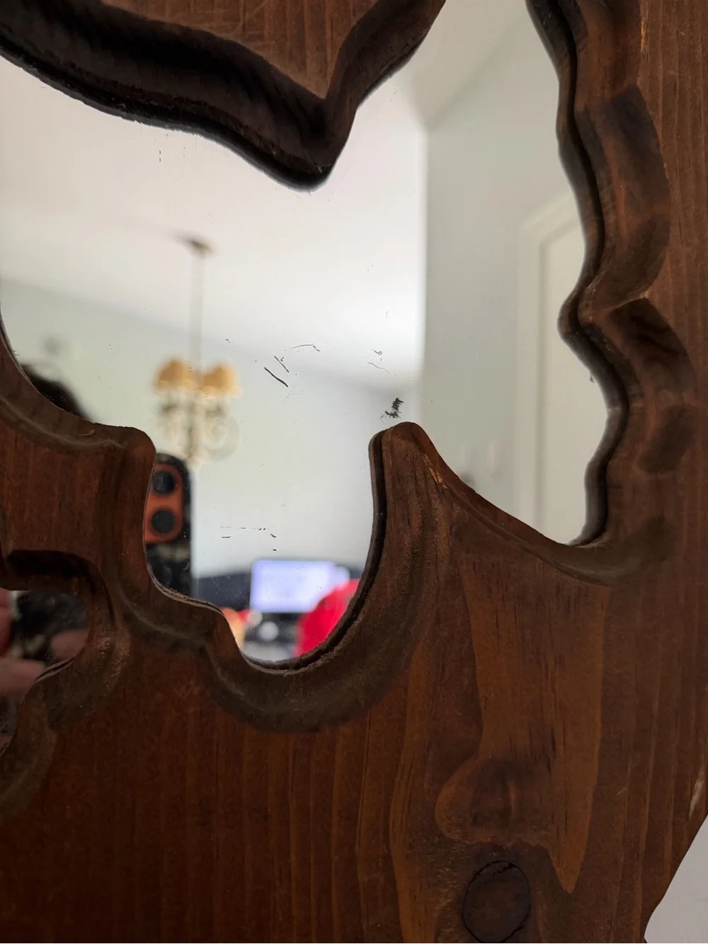 Vintage Wooden Butterfly Mirror Wall Planter Shelf Rustic Boho Decor